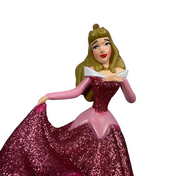 Disney Princess Aurora Sleeping Beauty Figure 4” Loose Pink Sparkle Glitter - Picture 2 of 8